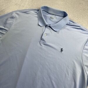 Polo Ralph Lauren Performance Polo Shirt Mens 2XL Blue Stretch Golf Activewear